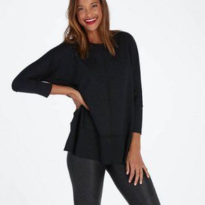 Spanx Women's Perfect Length Top, Dolman 3/4 Sleeve Black Size Small NWT